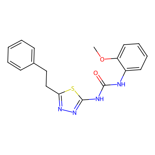 1-(2-Methoxyphenyl)-3-(5-phenethyl-1,3,4-thiadiazol-2-yl)urea structure