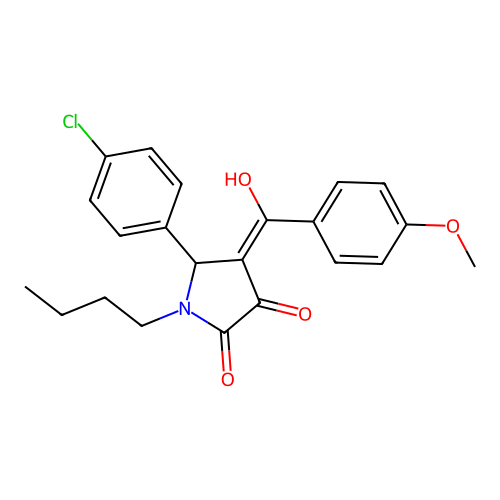 1-butyl-5-(4-chlorophenyl)-3-hydroxy-4-(4-methoxybenzoyl)-1H-pyrrol-2(5H)-one structure