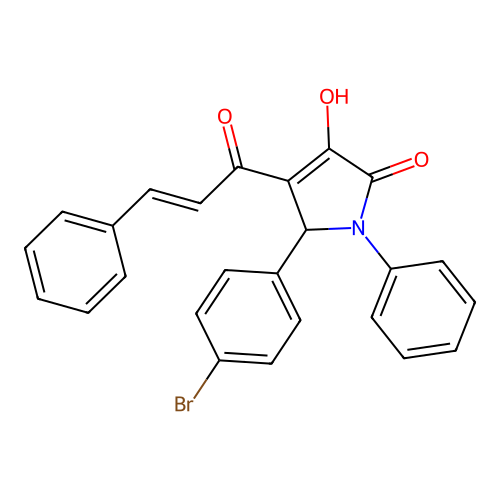 5-(4-bromophenyl)-4-cinnamoyl-3-hydroxy-1-phenyl-1H-pyrrol-2(5H)-one structure