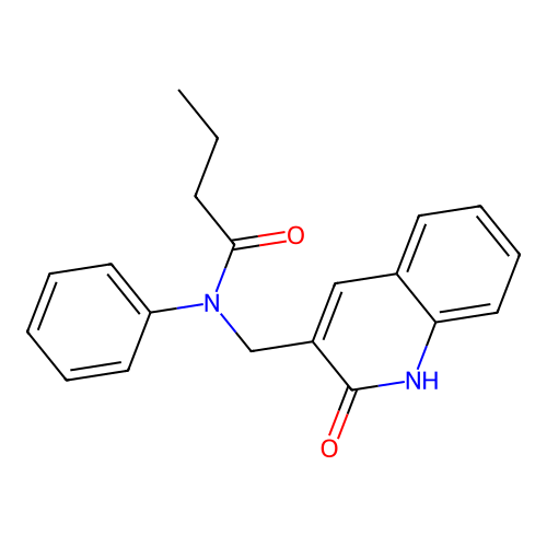 N-[(2-oxo-1,2-dihydroquinolin-3-yl)methyl]-N-phenylbutanamide structure