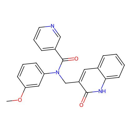 N-((2-hydroxyquinolin-3-yl)methyl)-N-(3-methoxyphenyl)nicotinamide structure