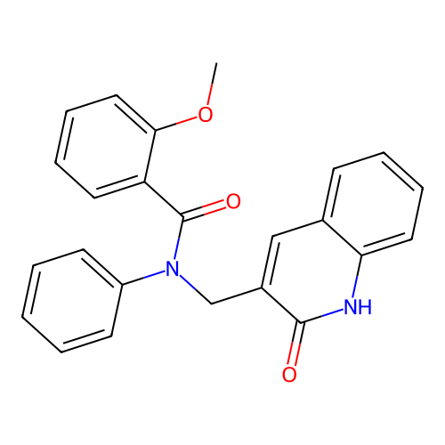 2-methoxy-N-[(2-oxo-1H-quinolin-3-yl)methyl]-N-phenylbenzamide structure