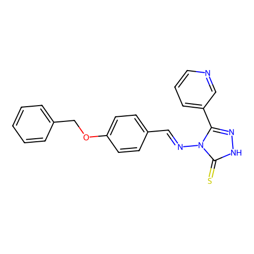 (E)-4-((4-(benzyloxy)benzylidene)amino)-5-(pyridin-3-yl)-4H-1,2,4-triazole-3-thiol structure