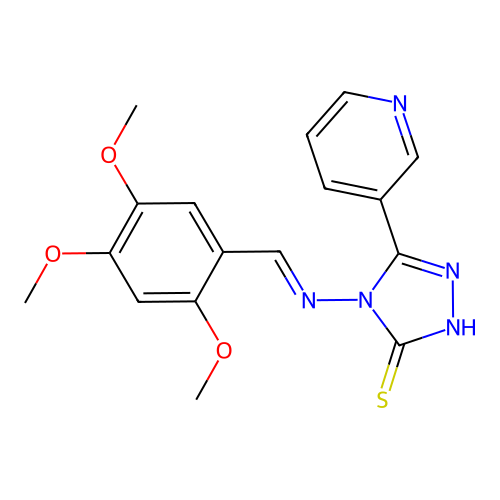 5-(3-Pyridinyl)-4-((2,4,5-trimethoxybenzylidene)amino)-4H-1,2,4-triazole-3-thiol structure
