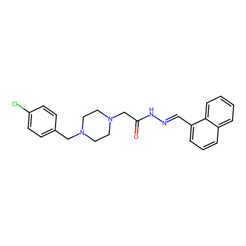 (E)-2-(4-(4-chlorobenzyl)piperazin-1-yl)-N'-(naphthalen-1-ylmethylene)acetohydrazide structure