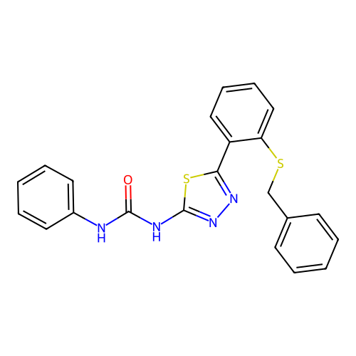 1-(5-(2-(benzylthio)phenyl)-1,3,4-thiadiazol-2-yl)-3-phenylurea structure
