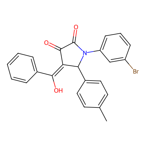 (4E)-1-(3-bromophenyl)-4-[hydroxy(phenyl)methylidene]-5-(4-methylphenyl)pyrrolidine-2,3-dione structure