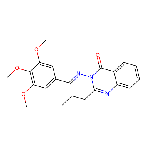 2-propyl-3-{[(E)-(3,4,5-trimethoxyphenyl)methylidene]amino}quinazolin-4(3H)-one structure