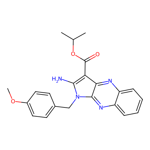 isopropyl 2-amino-1-(4-methoxybenzyl)-1H-pyrrolo[2,3-b]quinoxaline-3-carboxylate structure