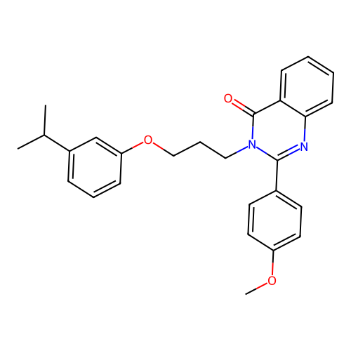 2-(4-methoxyphenyl)-3-{3-[3-(propan-2-yl)phenoxy]propyl}quinazolin-4(3H)-one structure