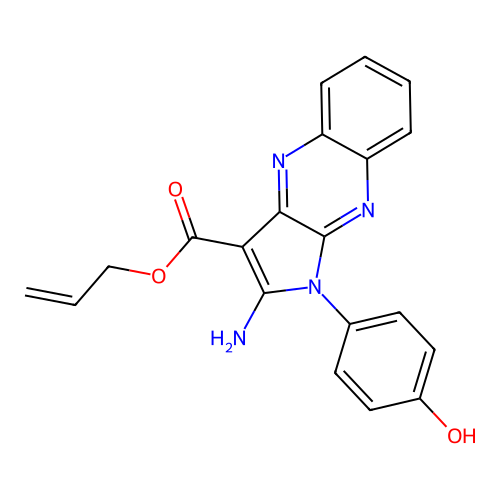 allyl 2-amino-1-(4-hydroxyphenyl)-1H-pyrrolo[2,3-b]quinoxaline-3-carboxylate structure