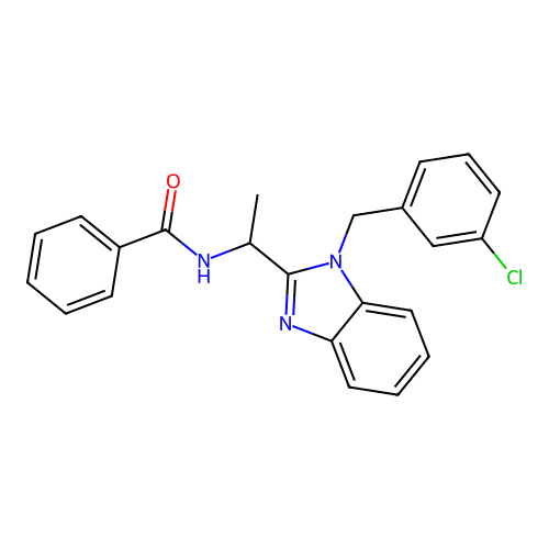 N-{1-[1-(3-chlorobenzyl)-1H-benzimidazol-2-yl]ethyl}benzamide structure