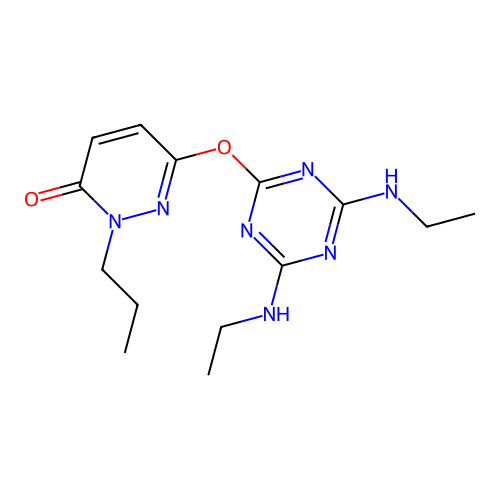 6-(4,6-Bis-ethylamino-[1,3,5]triazin-2-yloxy)-2-propyl-2H-pyridazin-3-one structure