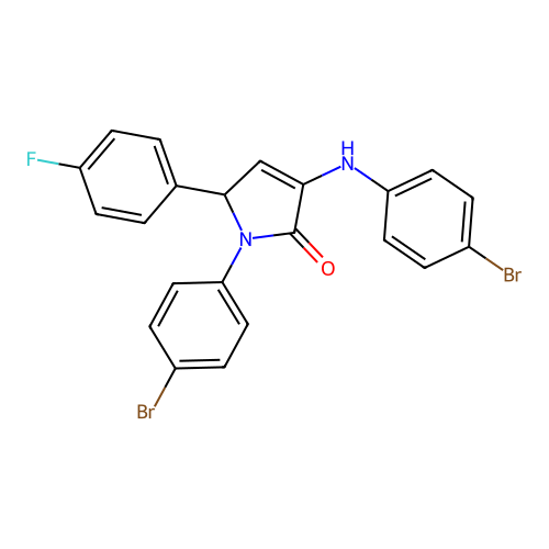 4-(4-bromoanilino)-1-(4-bromophenyl)-2-(4-fluorophenyl)-2H-pyrrol-5-one structure