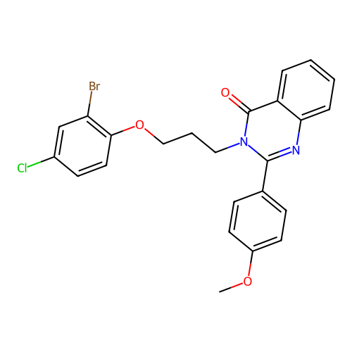 3-(3-(2-bromo-4-chlorophenoxy)propyl)-2-(4-methoxyphenyl)quinazolin-4(3H)-one structure
