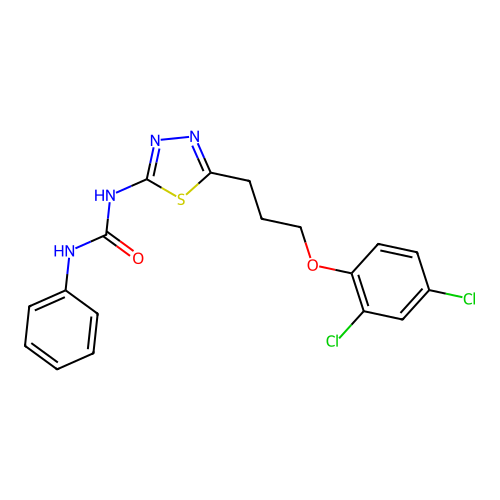 1-{5-[3-(2,4-Dichlorophenoxy)propyl]-1,3,4-thiadiazol-2-yl}-3-phenylurea structure
