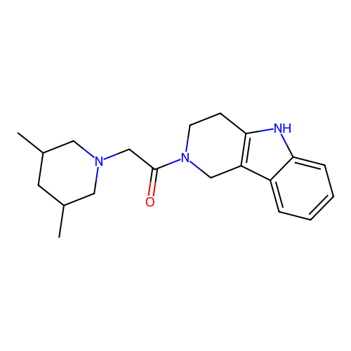 1-(3,4-dihydro-1H-pyrido[4,3-b]indol-2(5H)-yl)-2-(3,5-dimethylpiperidin-1-yl)ethanone structure