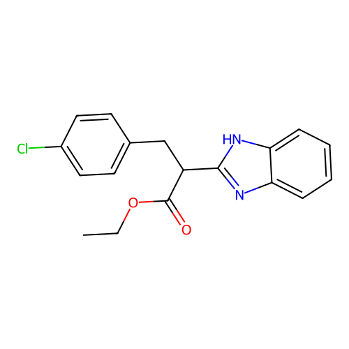 ethyl 2-(1H-benzimidazol-2-yl)-3-(4-chlorophenyl)propanoate structure