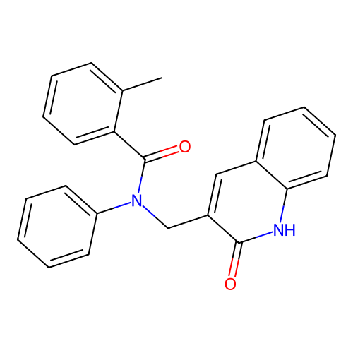 2-methyl-N-[(2-oxo-1H-quinolin-3-yl)methyl]-N-phenylbenzamide structure