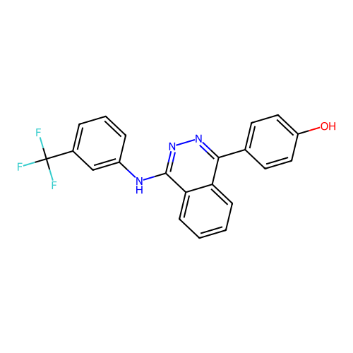 4-(4-{[3-(Trifluoromethyl)phenyl]amino}phthalazin-1-yl)phenol structure