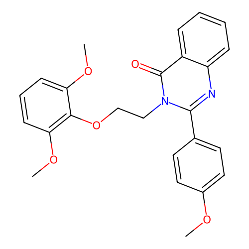 3-(2-(2,6-dimethoxyphenoxy)ethyl)-2-(4-methoxyphenyl)quinazolin-4(3H)-one structure