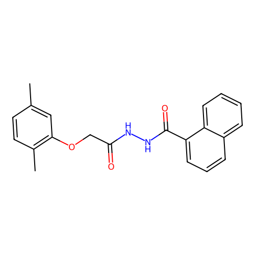 N'-[2-(2,5-dimethylphenoxy)acetyl]naphthalene-1-carbohydrazide structure