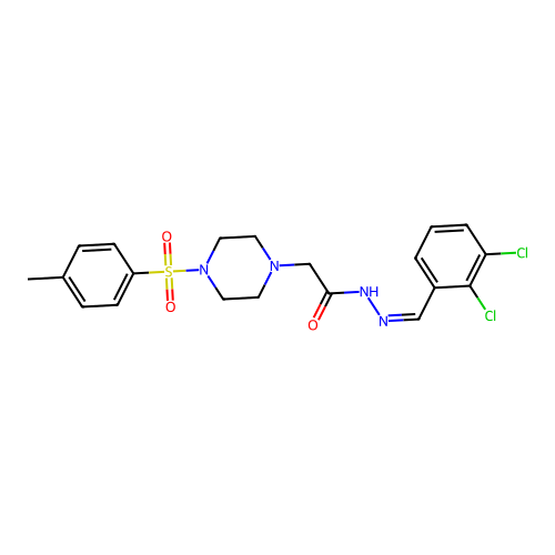 (Z)-N'-(2,3-dichlorobenzylidene)-2-(4-tosylpiperazin-1-yl)acetohydrazide structure