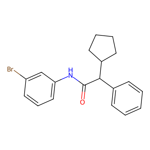 N-(3-bromophenyl)-2-cyclopentyl-2-phenylacetamide structure