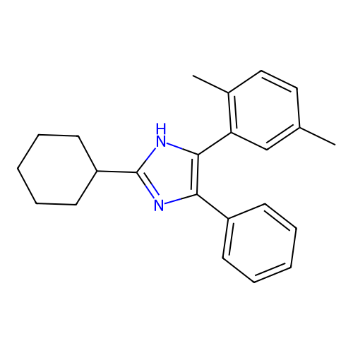 2-cyclohexyl-5-(2,5-dimethylphenyl)-4-phenyl-1H-imidazole structure