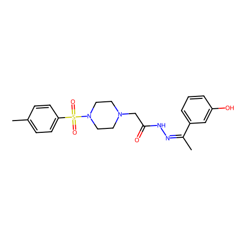 (Z)-N'-(1-(3-hydroxyphenyl)ethylidene)-2-(4-tosylpiperazin-1-yl)acetohydrazide structure