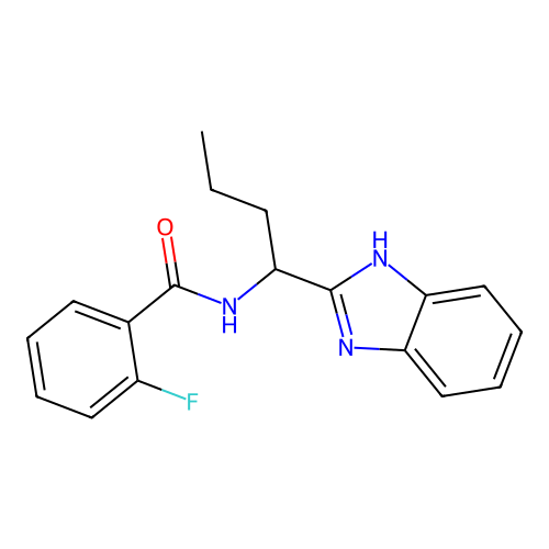 N-[1-(1H-benzimidazol-2-yl)butyl]-2-fluorobenzamide structure