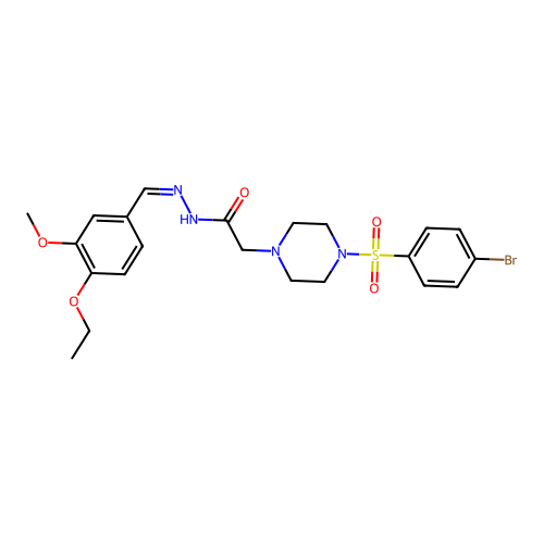 2-{4-[(4-bromophenyl)sulfonyl]piperazin-1-yl}-N'-[(E)-(4-ethoxy-3-methoxyphenyl)methylidene]acetohydrazide structure