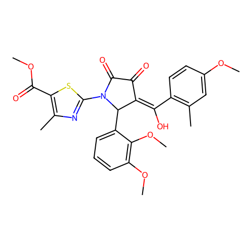 methyl 2-(2-(2,3-dimethoxyphenyl)-4-hydroxy-3-(4-methoxy-2-methylbenzoyl)-5-oxo-2,5-dihydro-1H-pyrrol-1-yl)-4-methylthiazole-5-carboxylate structure