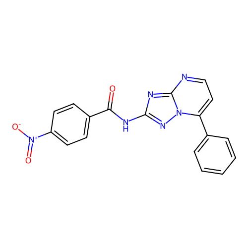 4-nitro-N-(7-phenyl[1,2,4]triazolo[1,5-a]pyrimidin-2-yl)benzamide structure