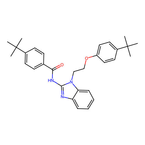 4-tert-butyl-N-{1-[2-(4-tert-butylphenoxy)ethyl]-1H-benzimidazol-2-yl}benzamide structure