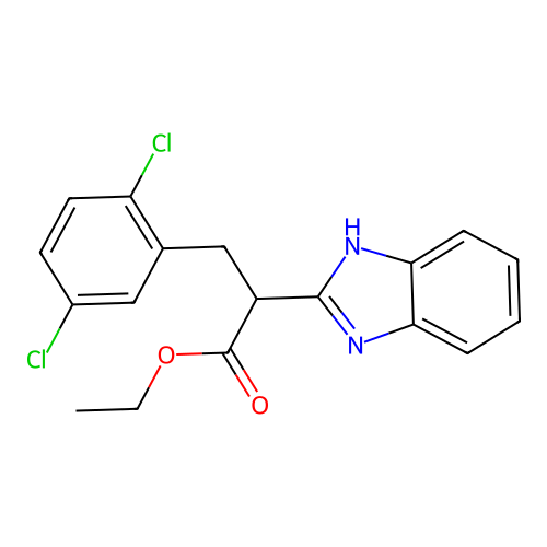 ethyl 2-(1H-benzimidazol-2-yl)-3-(2,5-dichlorophenyl)propanoate structure