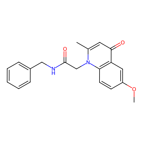 N-benzyl-2-(6-methoxy-2-methyl-4-oxoquinolin-1(4H)-yl)acetamide structure