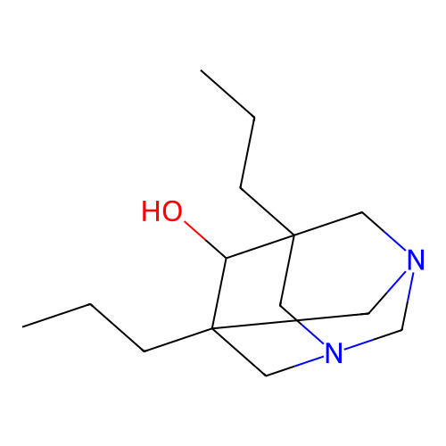 (1r,3r,5R,7S)-5,7-dipropyl-1,3-diazaadamantan-6-ol structure