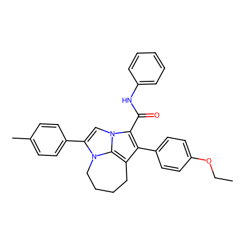 1-(4-ethoxyphenyl)-4-(4-methylphenyl)-N-phenyl-5,6,7,8-tetrahydro-2a,4a-diazacyclopenta[cd]azulene-2-carboxamide structure