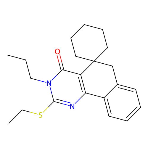 2-(ethylsulfanyl)-3-propyl-3H-spiro[benzo[h]quinazoline-5,1'-cyclohexan]-4(6H)-one structure