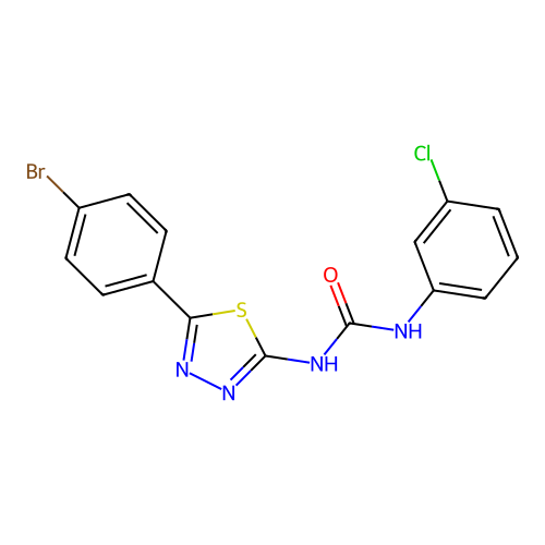 1-(5-(4-Bromophenyl)-1,3,4-thiadiazol-2-yl)-3-(3-chlorophenyl)urea structure