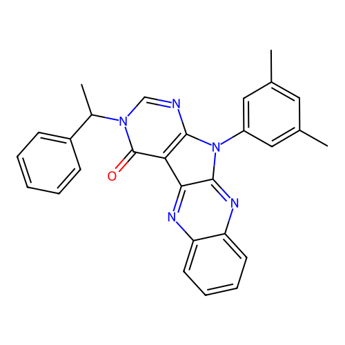 11-(3,5-dimethylphenyl)-3-(1-phenylethyl)-3,11-dihydro-4H-pyrimido[5',4':4,5]pyrrolo[2,3-b]quinoxalin-4-one structure