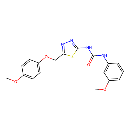1-(5-((4-Methoxyphenoxy)methyl)-1,3,4-thiadiazol-2-yl)-3-(3-methoxyphenyl)urea structure