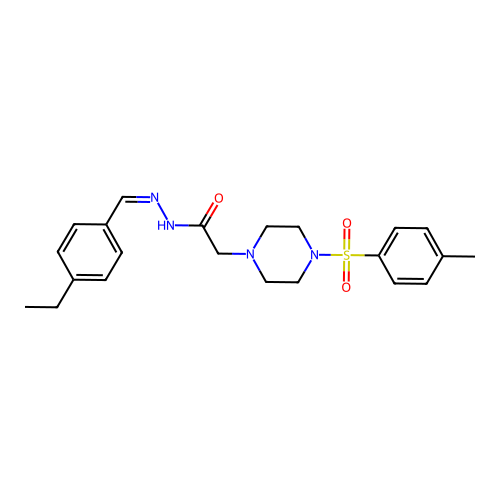 (Z)-N'-(4-ethylbenzylidene)-2-(4-tosylpiperazin-1-yl)acetohydrazide structure