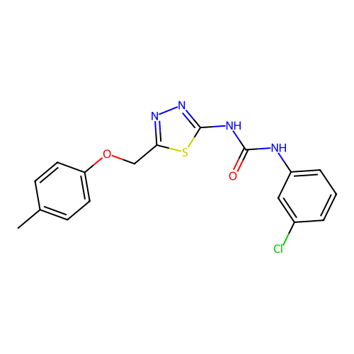 1-(3-Chlorophenyl)-3-[5-[(4-methylphenoxy)methyl]-1,3,4-thiadiazol-2-yl]urea structure