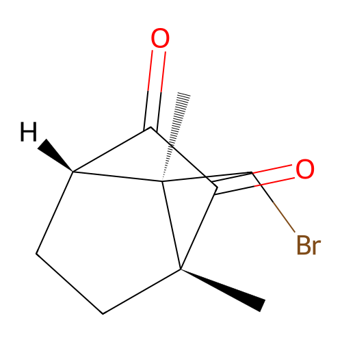 (1R,4S,7R)-7-(bromomethyl)-1,7-dimethylbicyclo[2.2.1]heptane-2,3-dione structure