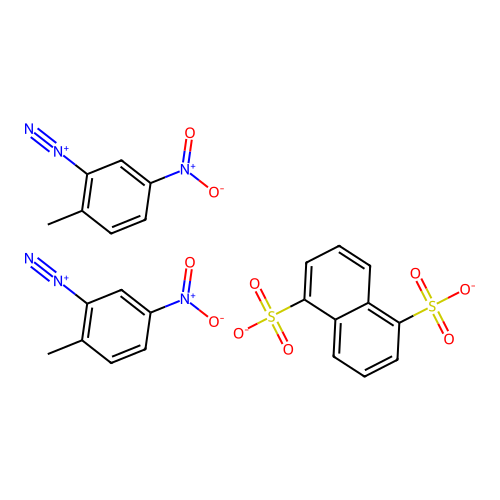 Bis(2-methyl-5-nitrobenzenediazonium);naphthalene-1,5-disulfonate structure