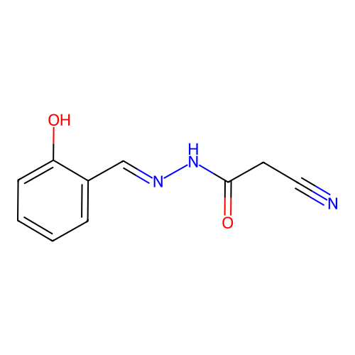 Salicylaldehyde cyanoacetylhydrazone structure