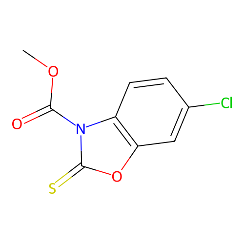 Methyl 6-chloro-2-sulfanylidene-1,3-benzoxazole-3-carboxylate structure