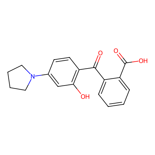 2-(2-Hydroxy-4-pyrrolidinylbenzoyl)benzoic acid structure